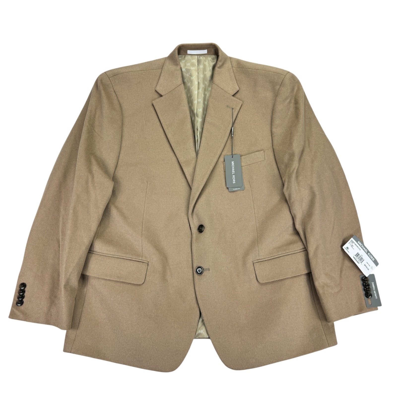 Michael Kors Mens Kipp Wool Cashmere Luxury Classic Fit Sport Coat Tan 46s